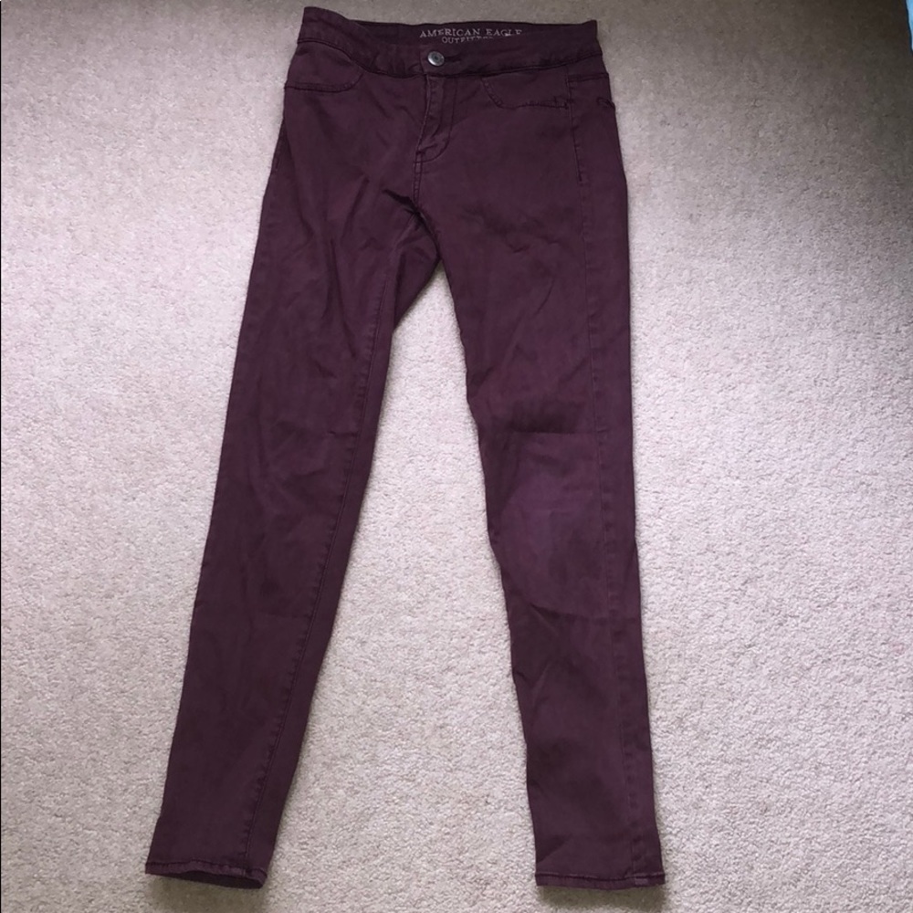 Maroon American Eagle (super stretchy) jeans